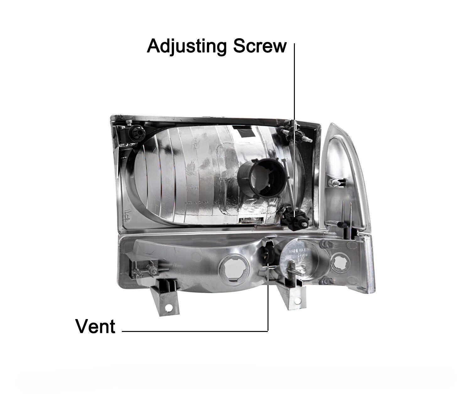 For 99-04 Ford Super Duty F250/350/450/550/ Excursion Headlight 4Pcs W/bulb