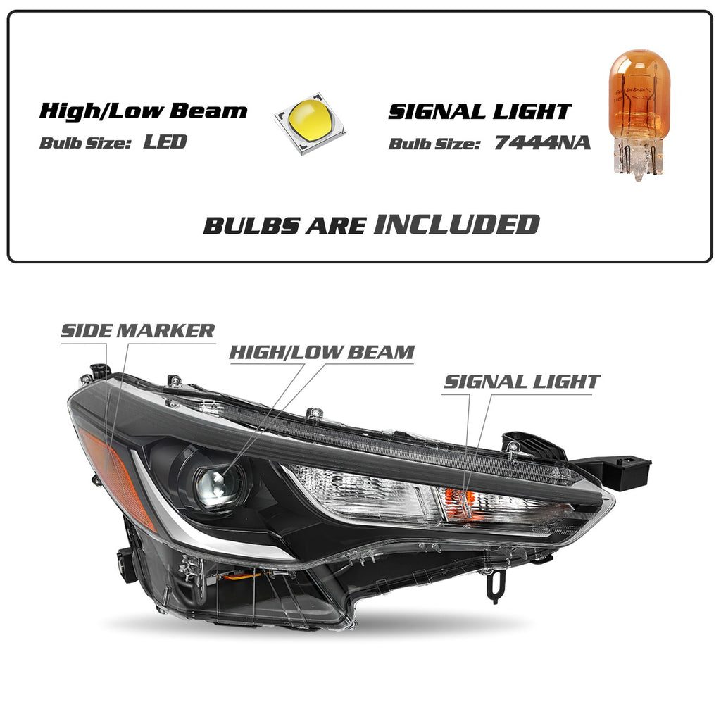 For 2022 2023 Toyota Corolla Cross L LE LED Headlight Left & Right Side Pair