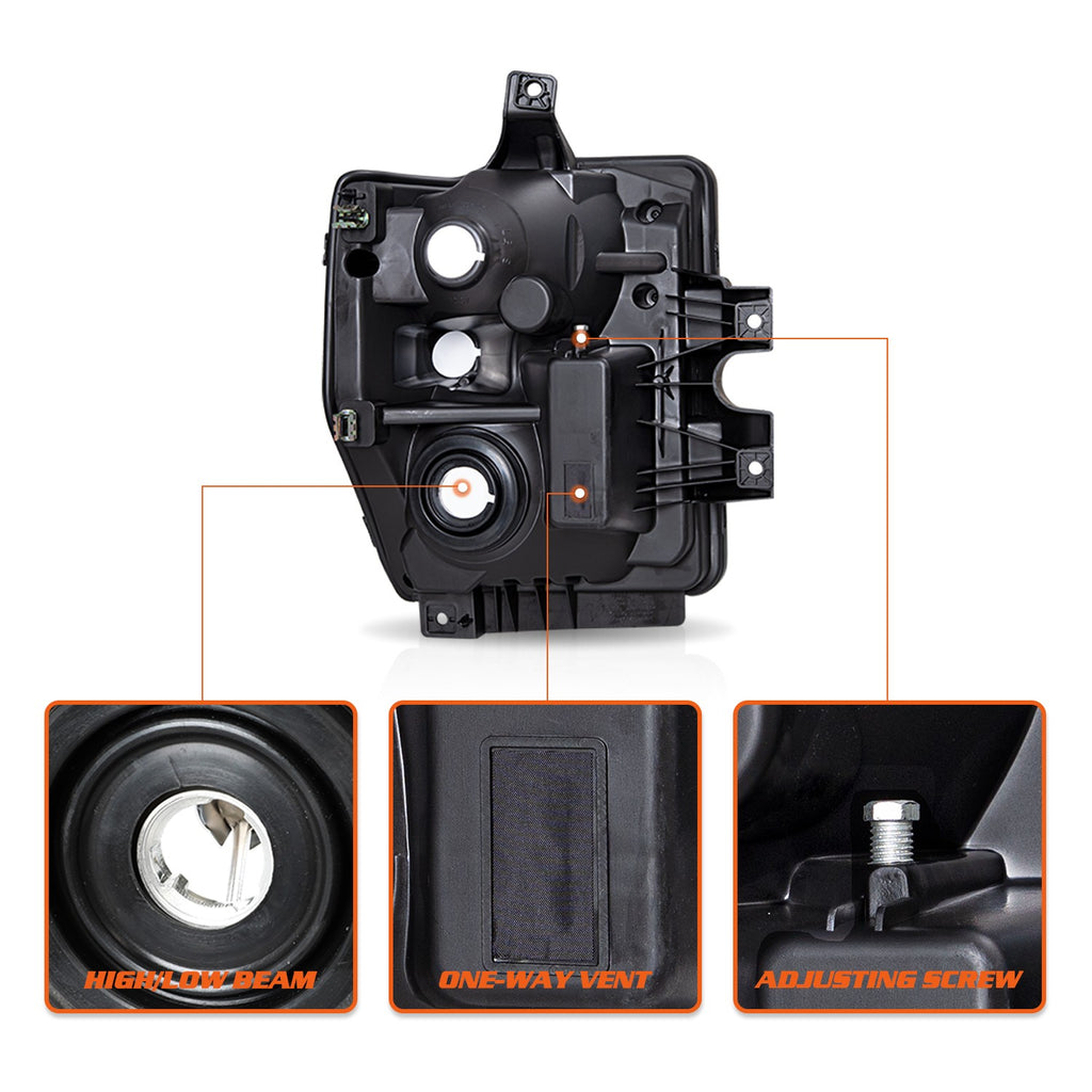 1 Pair Smoke Headlights lamps For 2008-2010 Ford F250 F350 F450 F550 Super Duty