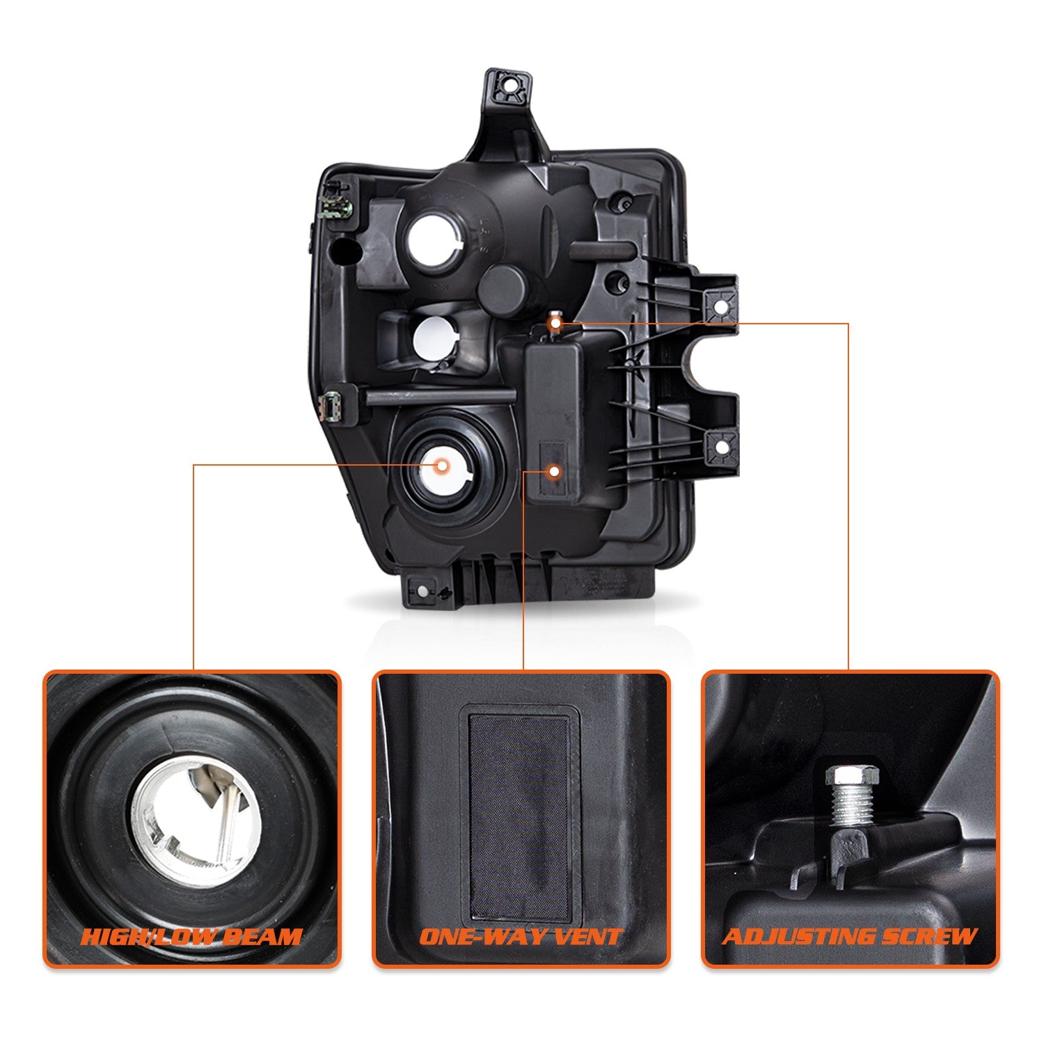 1 Pair Smoke Headlights lamps For 2008-2010 Ford F250 F350 F450 F550 Super Duty