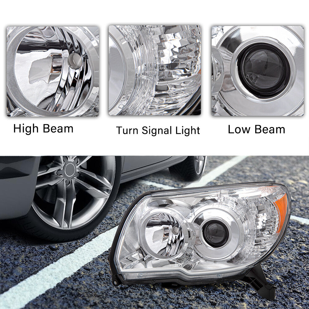 For 2006-2009 Toyota 4Runner Headlights Assembly Headlamps LH+RH Set Pair