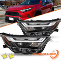 For 2022 2023 2024 Toyota RAV4 LED Headlights Chrome Amber Pair Left+Right Side