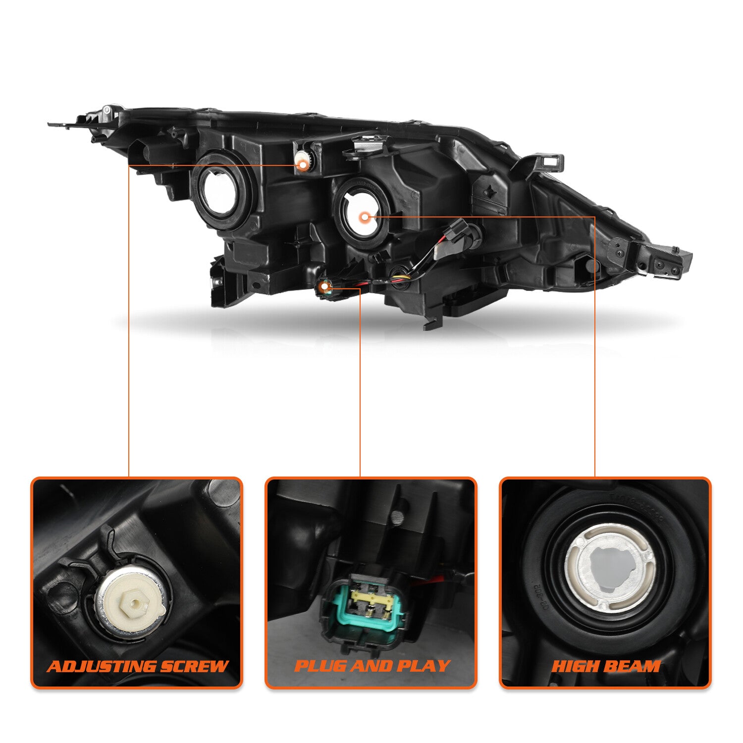 Left Headlamp For 2017-2019 Nissan Rogue Sport Halogen Driver Headlight Assembly