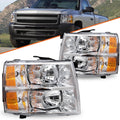 Headlight For 2007-2013 Chevy Silverado 1500 2500HD Chrome Headlamp Left & Right