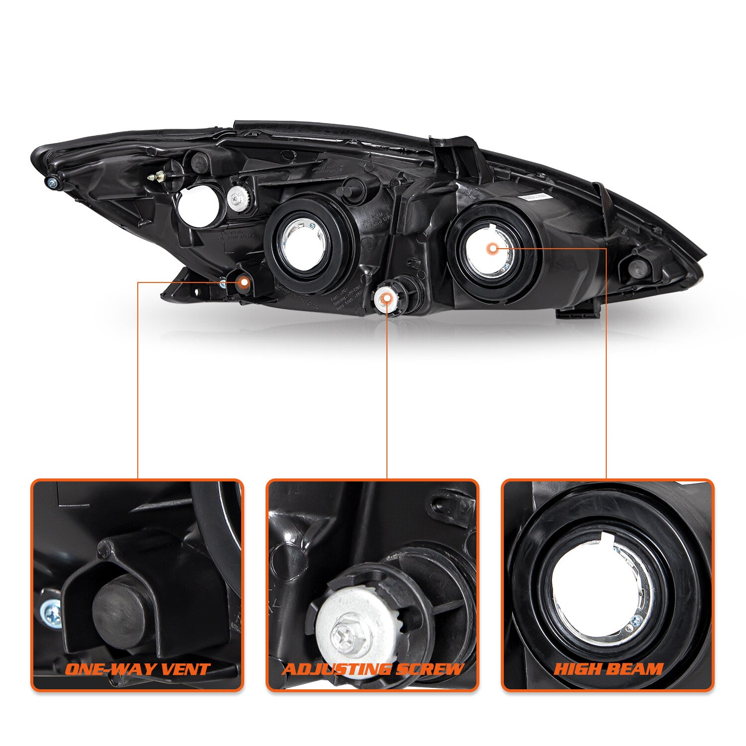 For 2002-2004 Toyota Camry Sedan Halogen Chrome Headlights Assembly Replacment