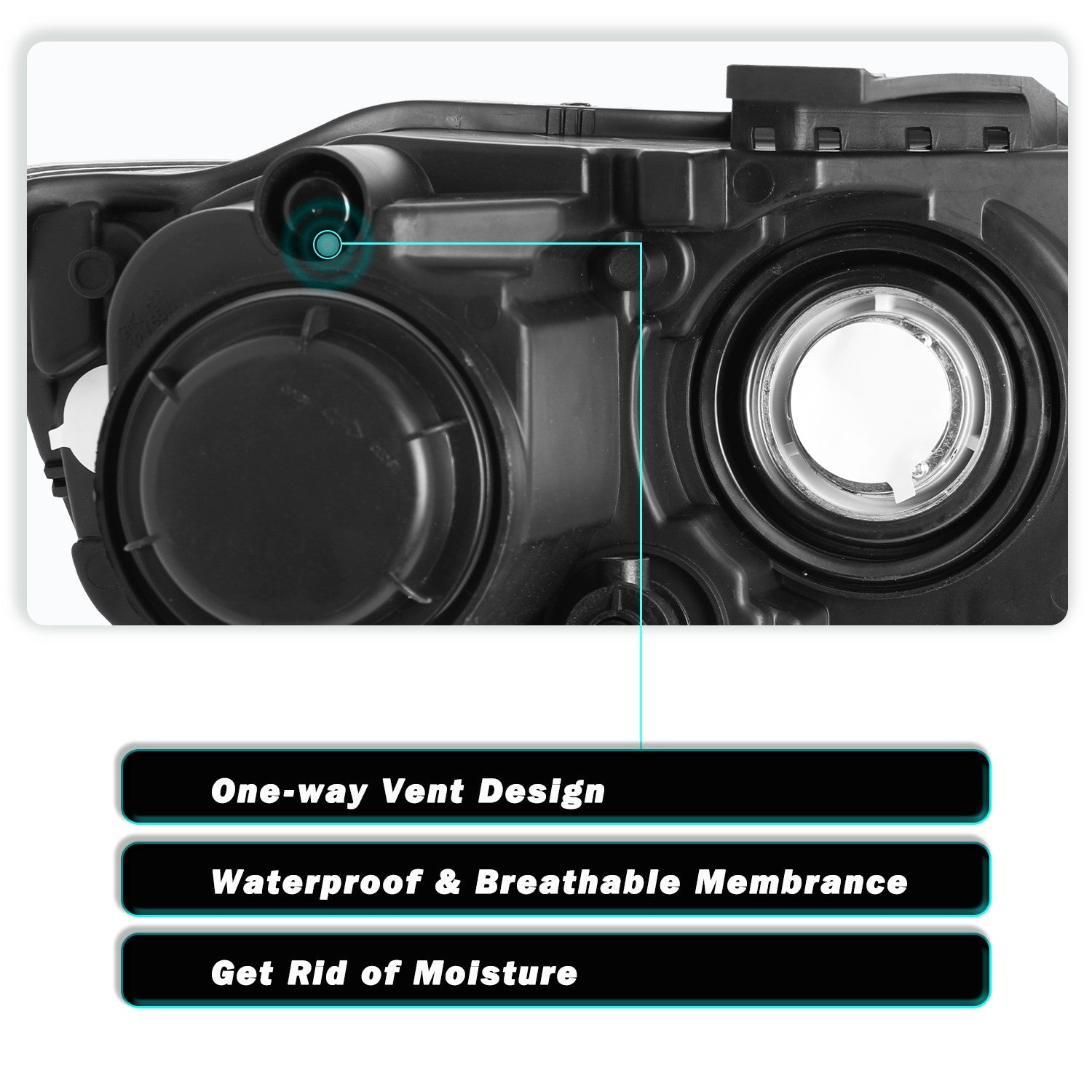 Black Headlamps For 2014-2016 JEEP Grand Cherokee Headlights Left+Right Pair