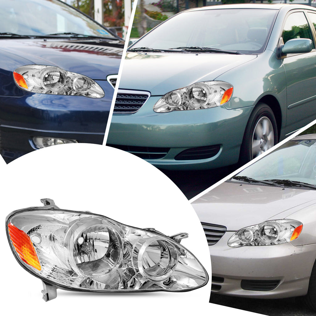 For 2003-2008 Toyota Corolla Replacement Headlights Halogen Headlamp Left+Right