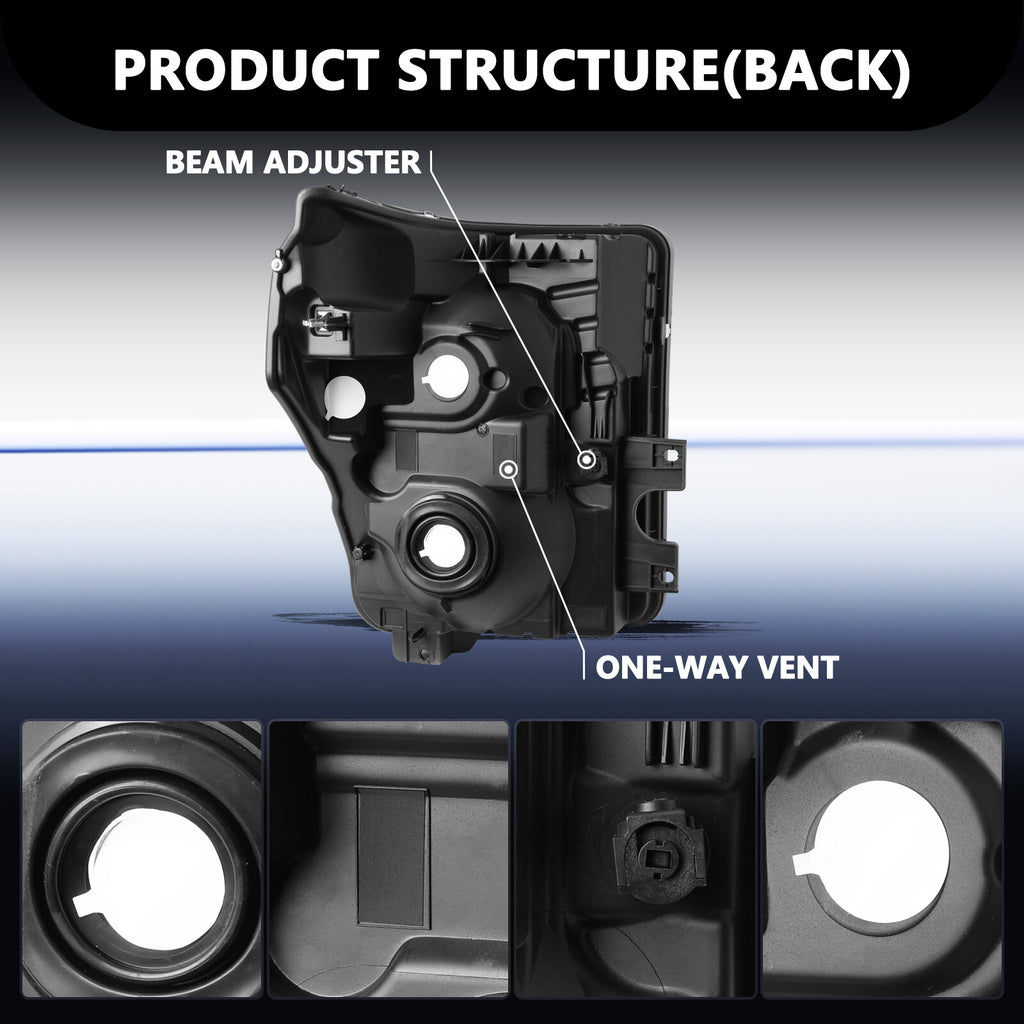 For 2011-2016 Ford F250 F350 F450 F550 Super Duty Headlights Headlamps Pair