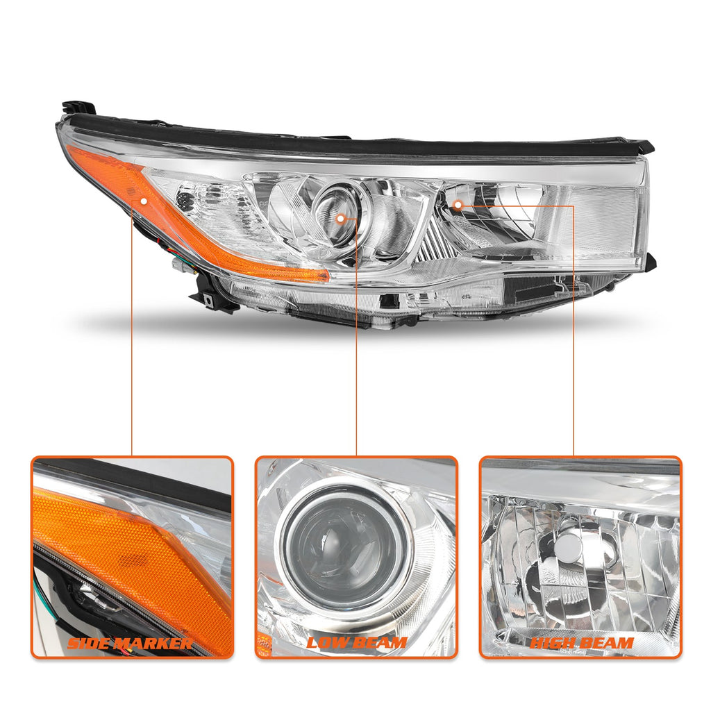 For 2014 2015 2016 Toyota Highlander Right Passenger RH Lamp Assembly Headlight