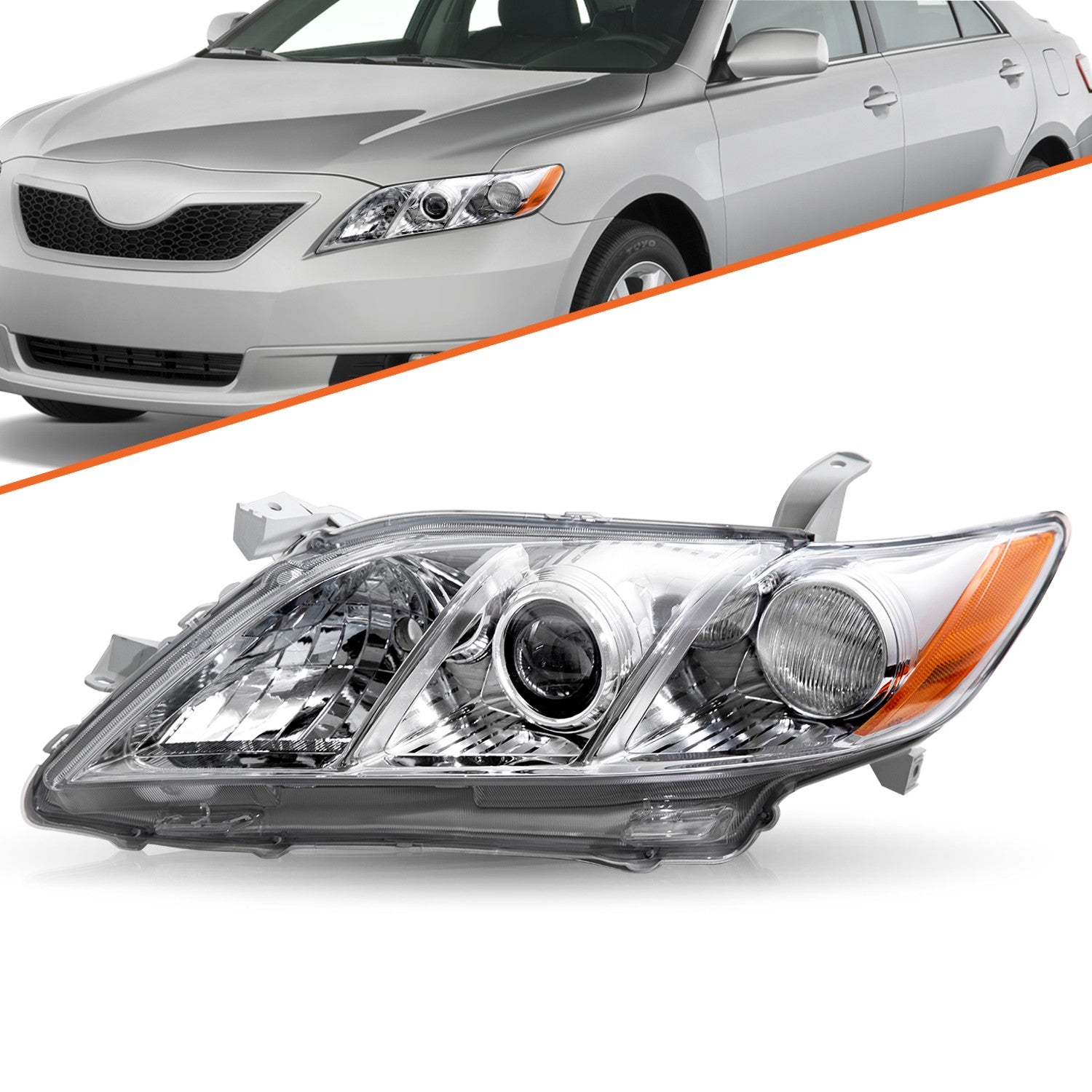 Driver Left LH Headlights For 2007 2008 2009 Toyota Camry Chrome Clear Projector