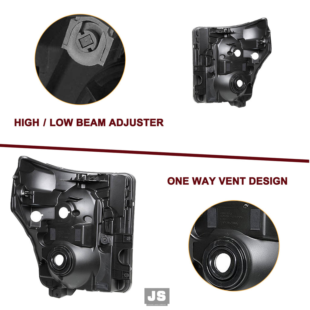 FOR 11-16 FORD F250 F350 SUPER DUTY CHROME HOUSING CLEAR CORNER HEADLIGHT LAMPS