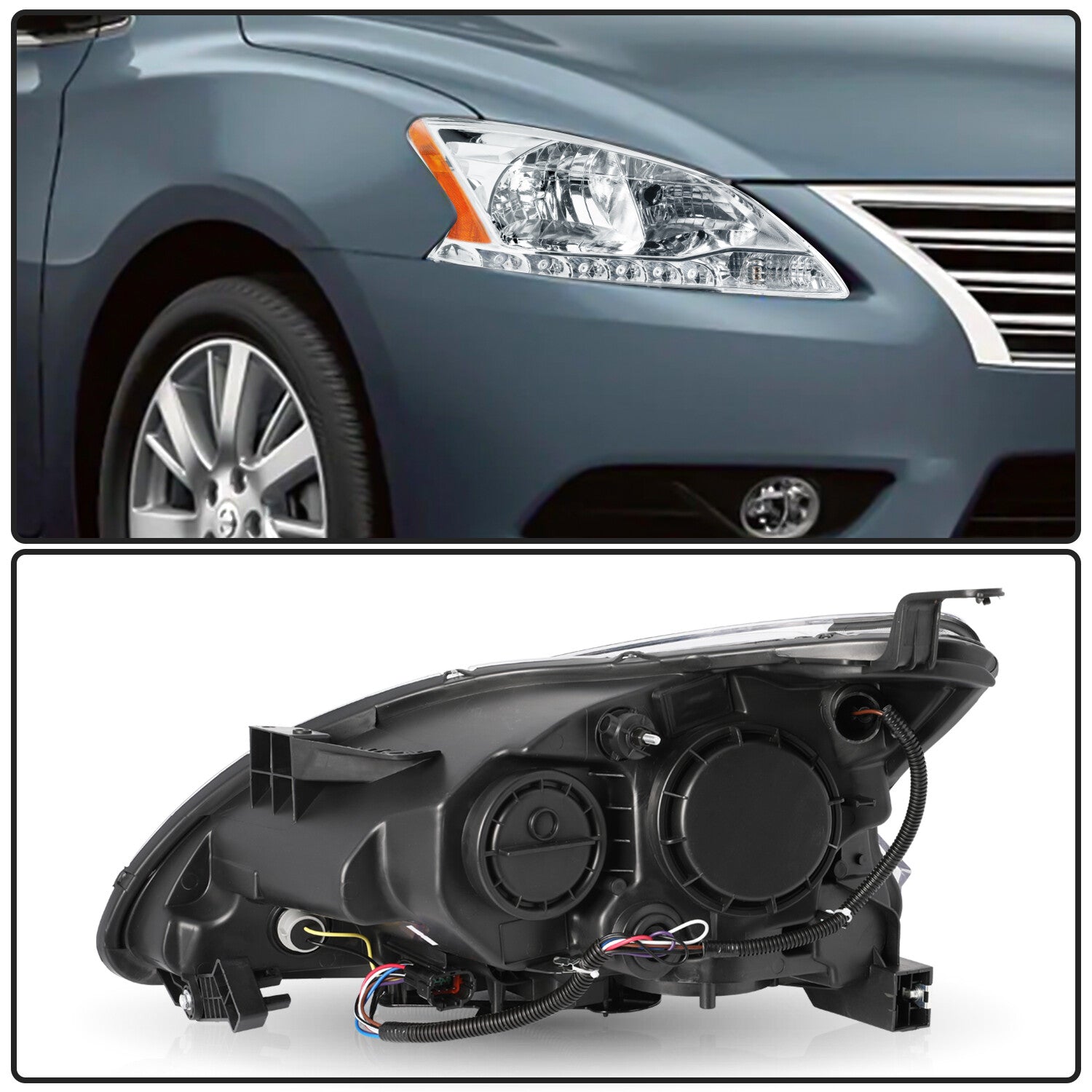 For 2013 2014 2015 Nissan Sentra Halogen Right Passenger Side Headlight Headlamp