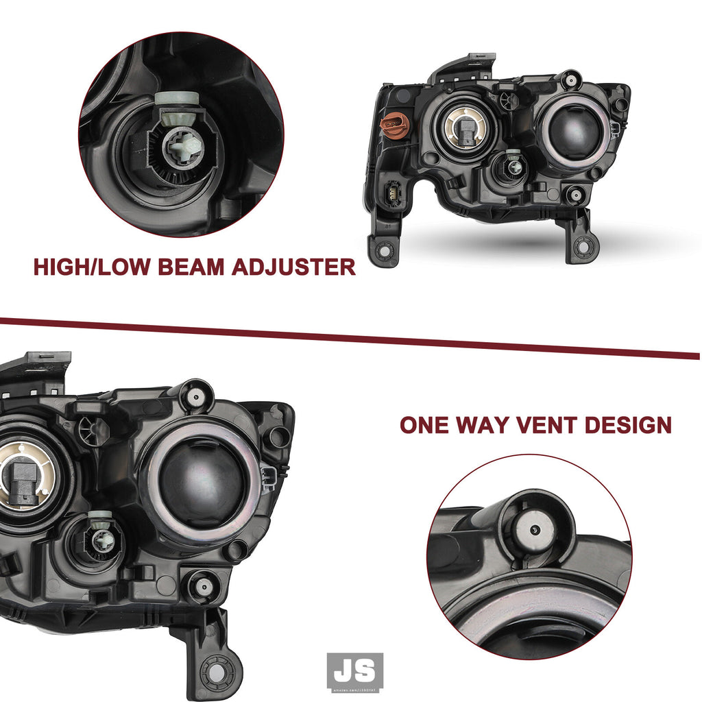 Chrome Trim Projector Halogen Headlight For 2017-2021 Jeep Grand Cherokee Right