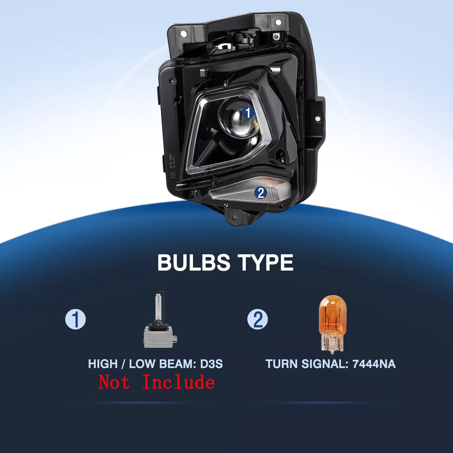 HID/Xenon Headlights For 2019-2021 Chevy Blazer Headlamps Assembly Sets w/o Bulb