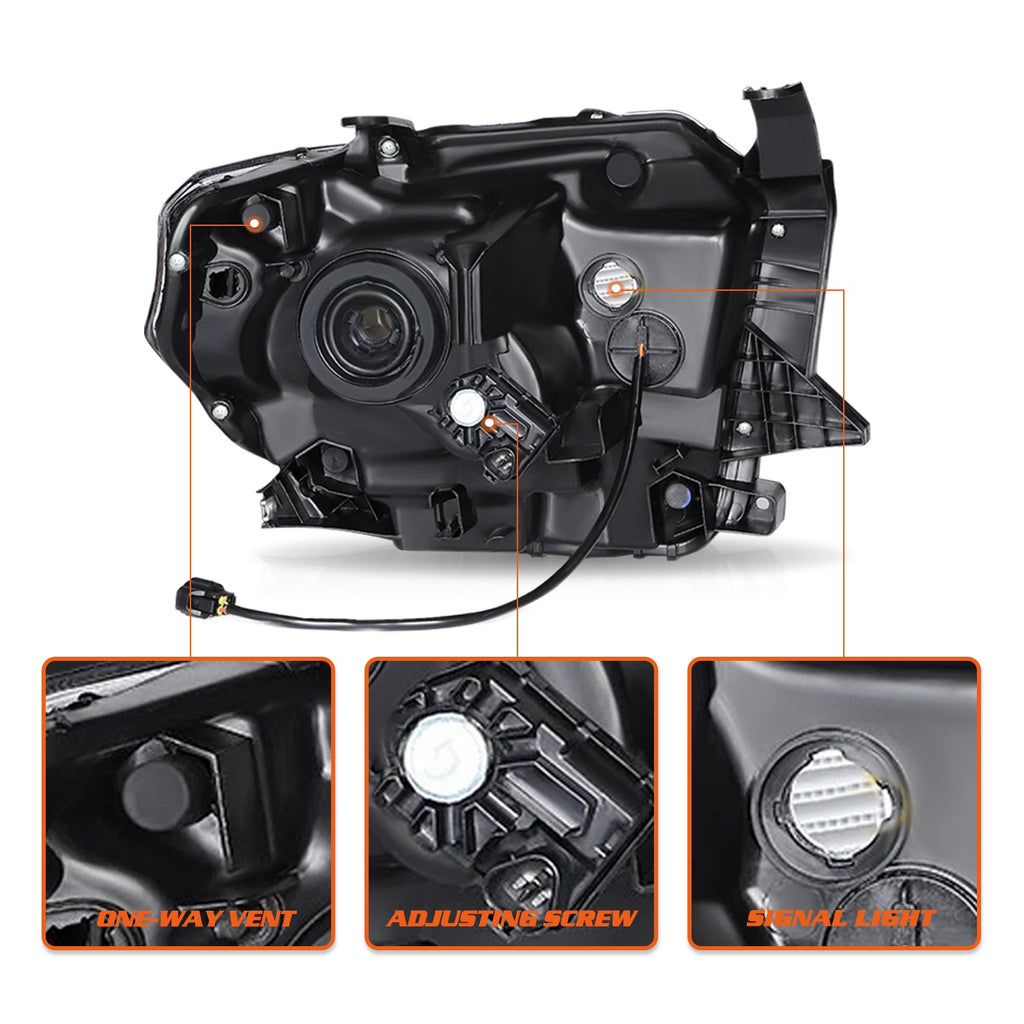 For 2014-2021 Toyota Tundra LED DRL Headlights Assembly Left&Right Pair Headlamp