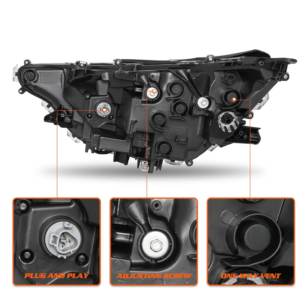 For 2022 2023 2024 Toyota RAV4 LED Headlights Chrome Amber Pair Left+Right Side