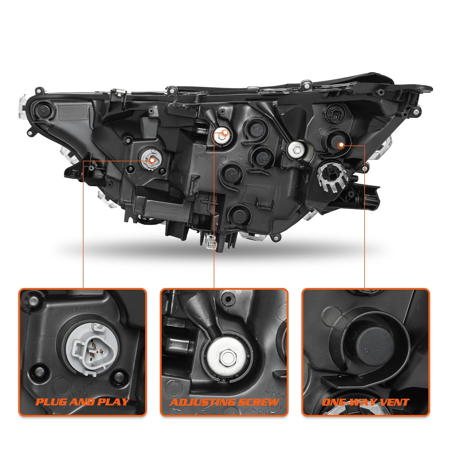 For 2022 2023 2024 Toyota RAV4 LED Headlights Chrome Amber Pair Left+Right Side