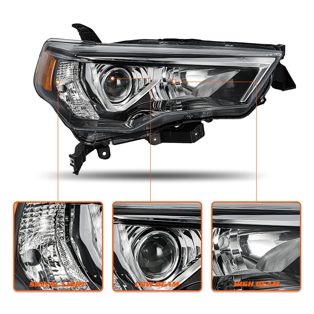 Passenger Side For 2014-2020 Toyota 4Runner 4Dr RH Headlight Assembly Headlamp