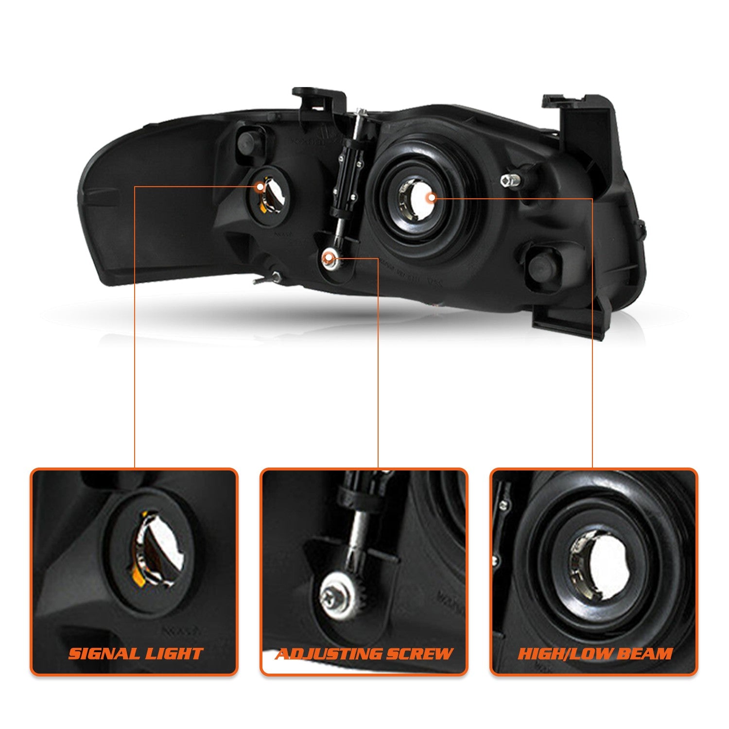 For 2004 2005 2006 Nissan Sentra Sedan Chrome Headlights Left+Right 04 05 06