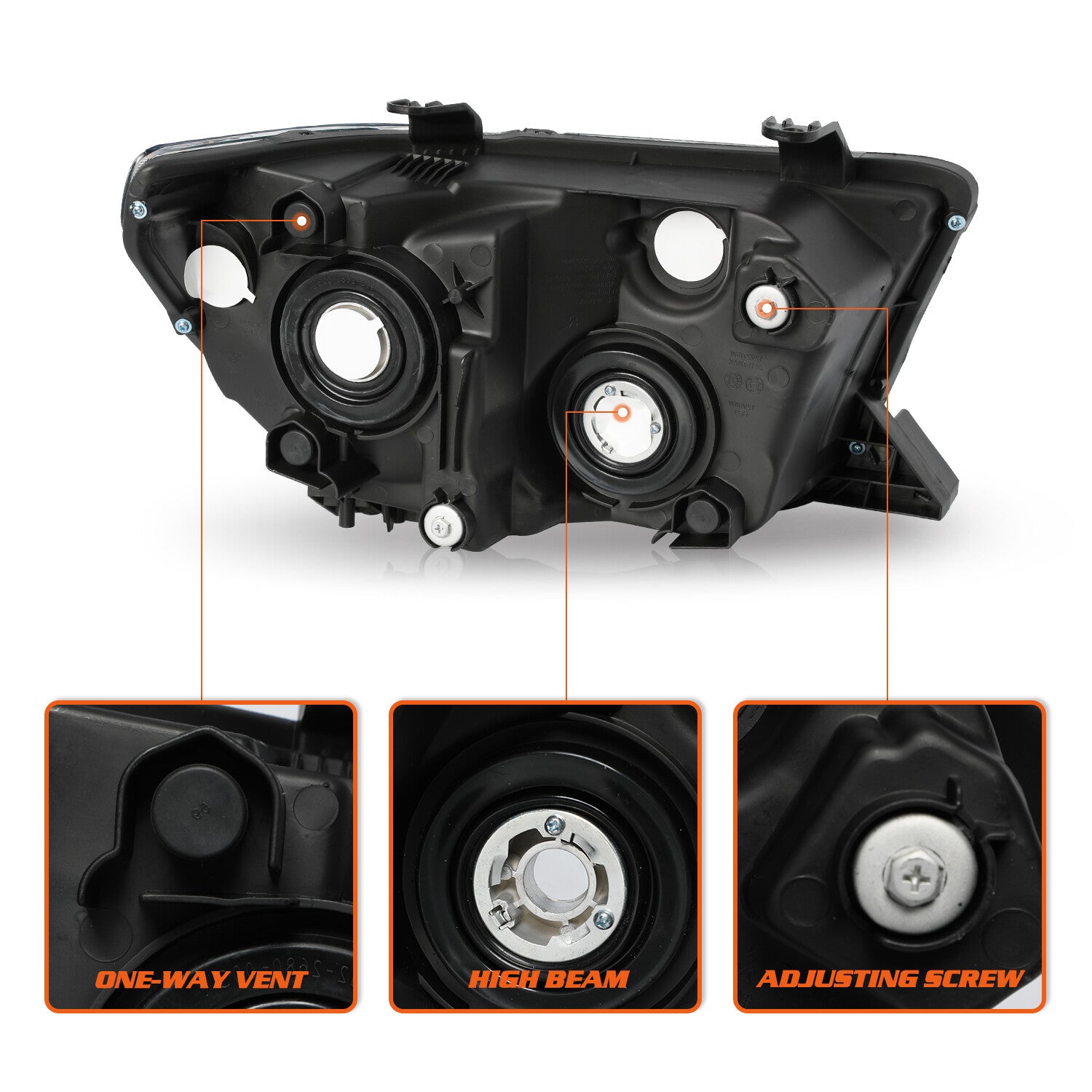 Halogen Black Amber Headlights for 2007-2013 Toyota Tundra&2008-17 Sequoia LH+RH