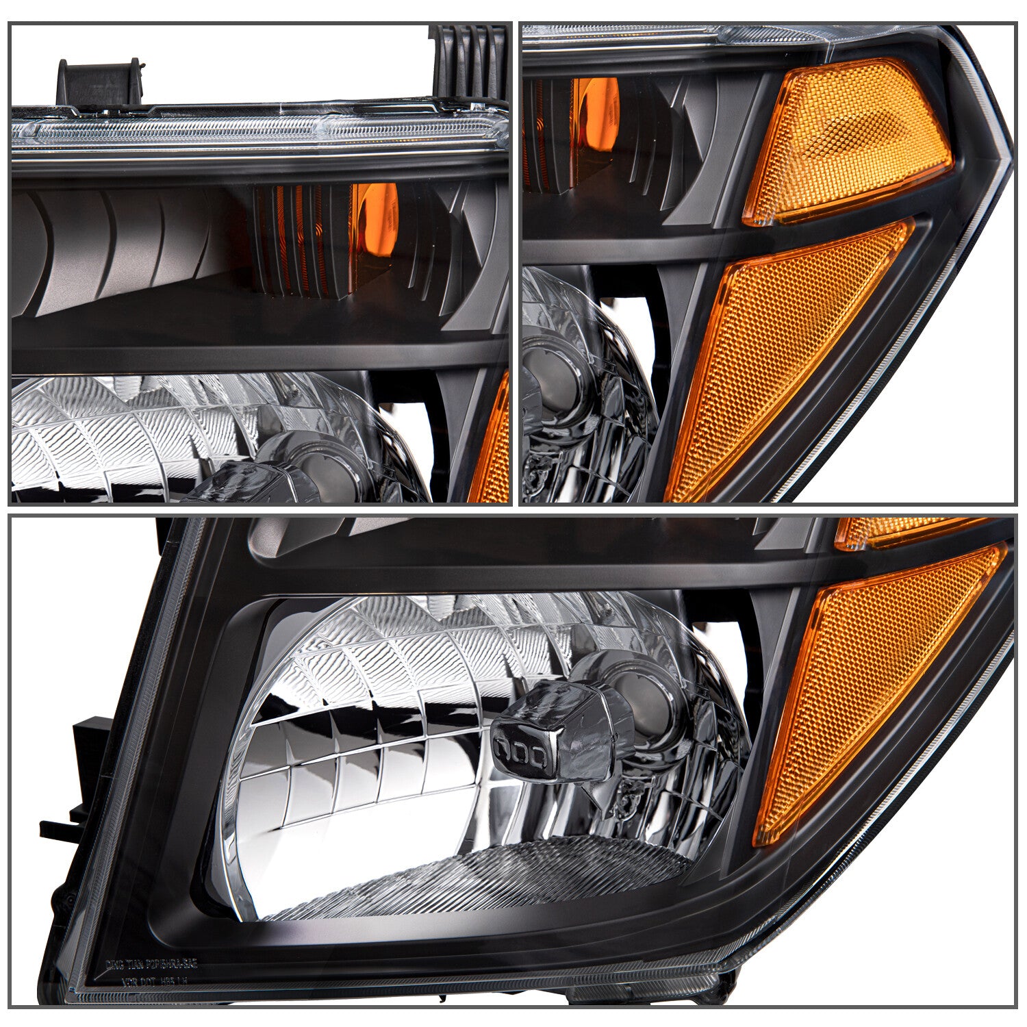 For 2005-2008 Nissan Frontier 05-07 Pathfinder Black Headlights Headlamps Set