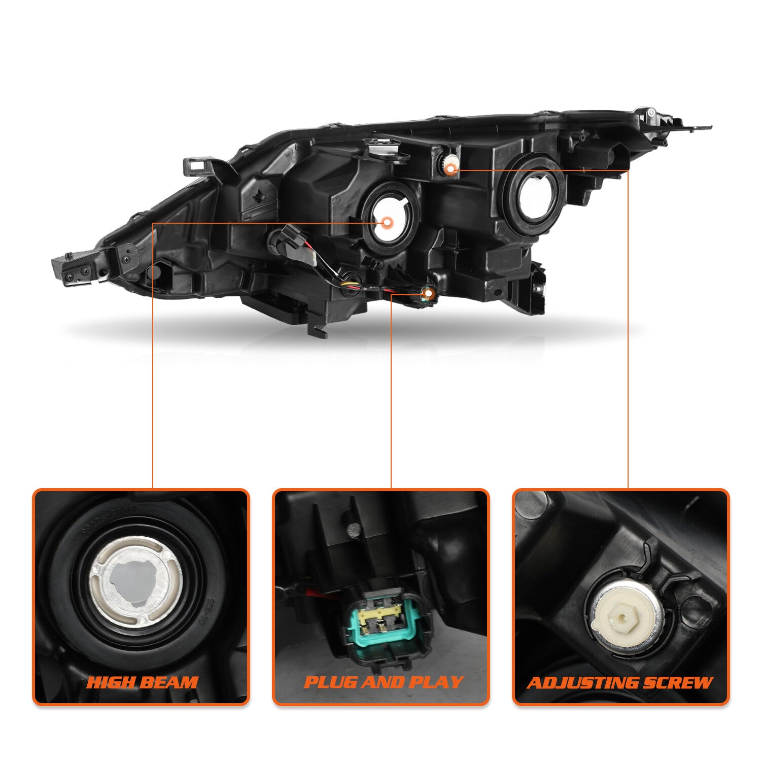 Right Headlamp For 2017 2018 2019 Nissan Rogue Sport Halogen Headlight w/LED DRL