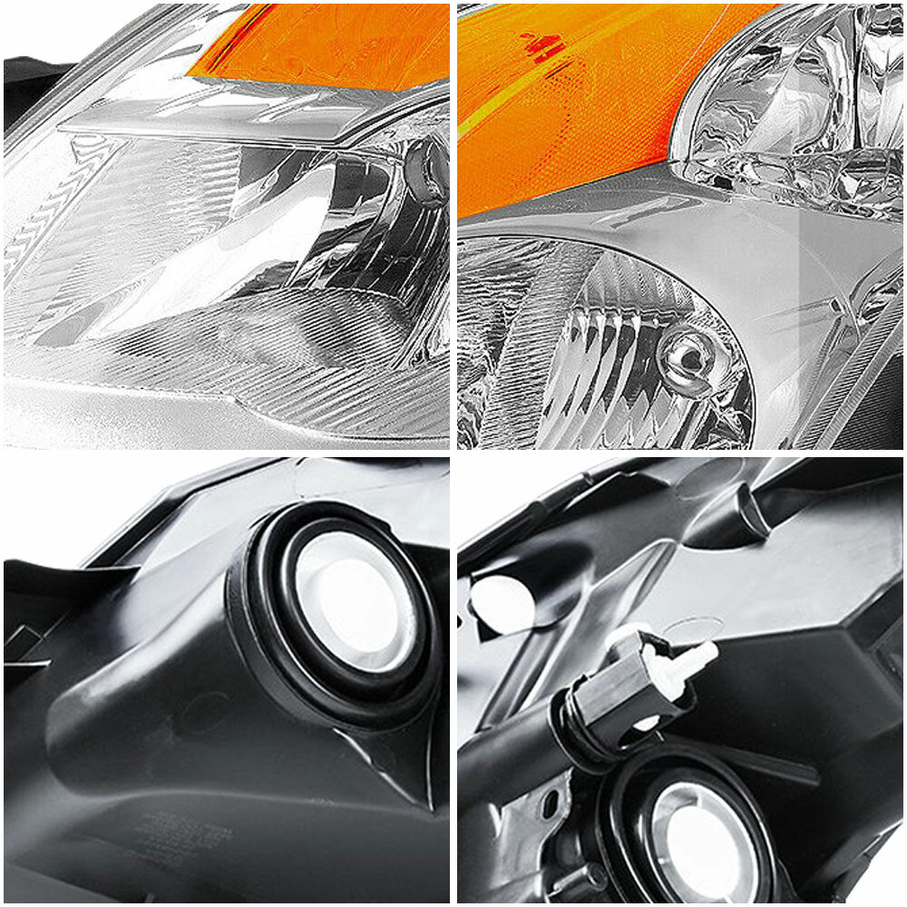 For 2007-2009 Nissan Altima Sedan Chrome Housing Amber Corner Headlights Lamps