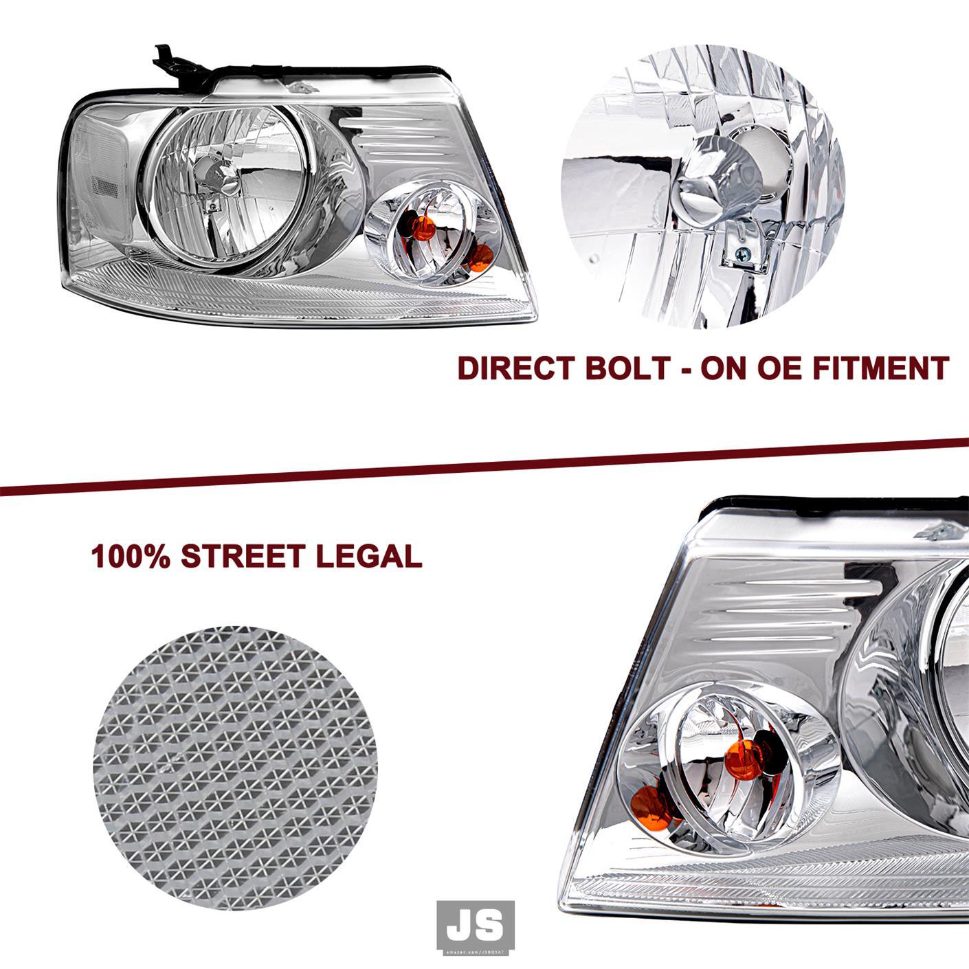 FOR 2004-2008 FORD F150 06-08 LINCOLN MARK LT HALOGEN HEADLIGHTS LAMPS PAIR