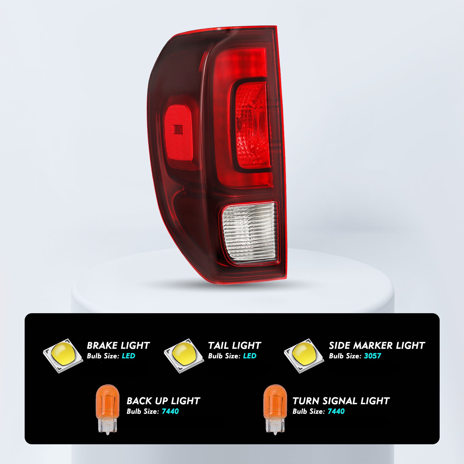 For 2017-2023 Honda Ridgeline Red Left Driver Side Tail Brake Light