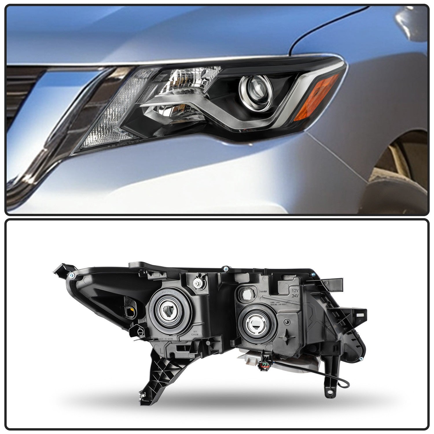 For 2017-2020 Nissan Pathfinder Halogen w/LED DRL Headlights Assembly Headlamps