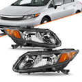 For 12-15 Honda Civic Sedan 2012-2013 Coupe Black Amber Headlights Assembly