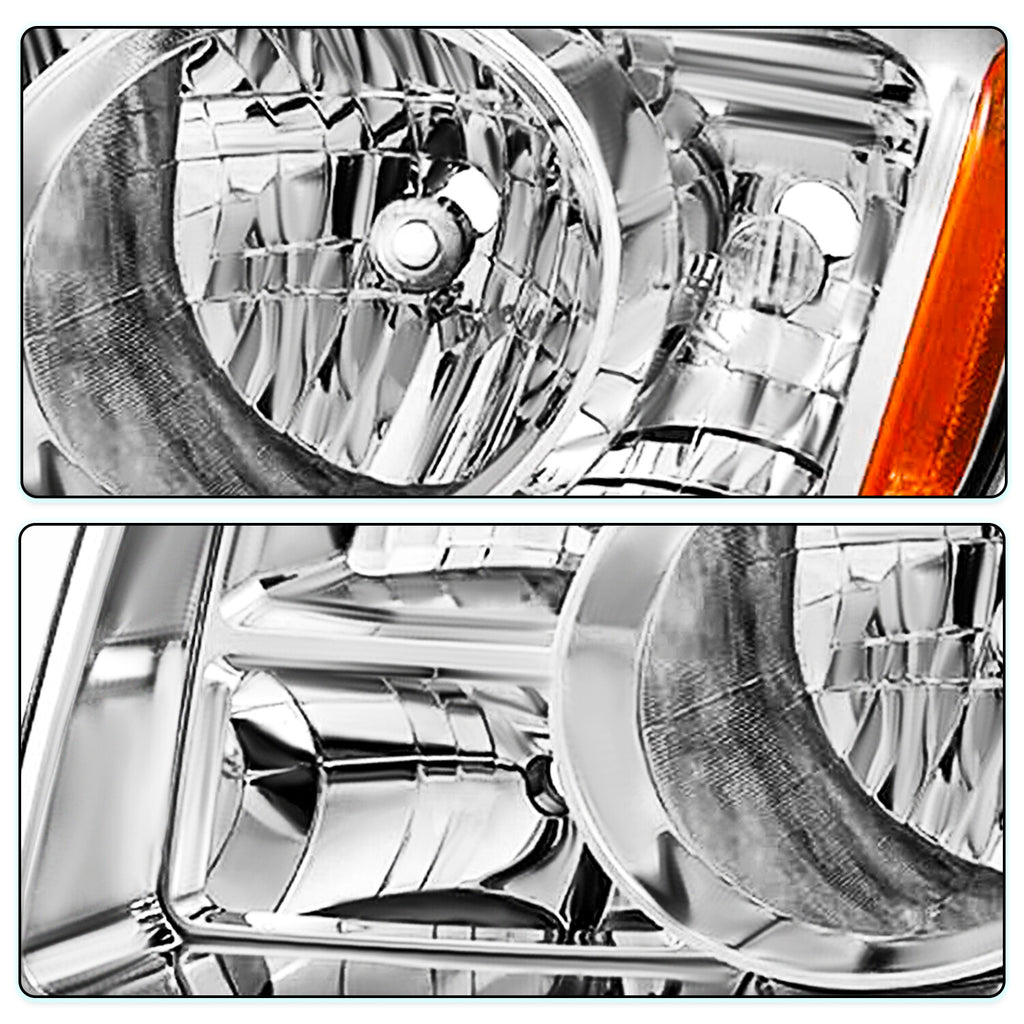 For 2009 2010 2011 Honda Pilot 4Dr Chrome Amber Left Driver Side Headlight