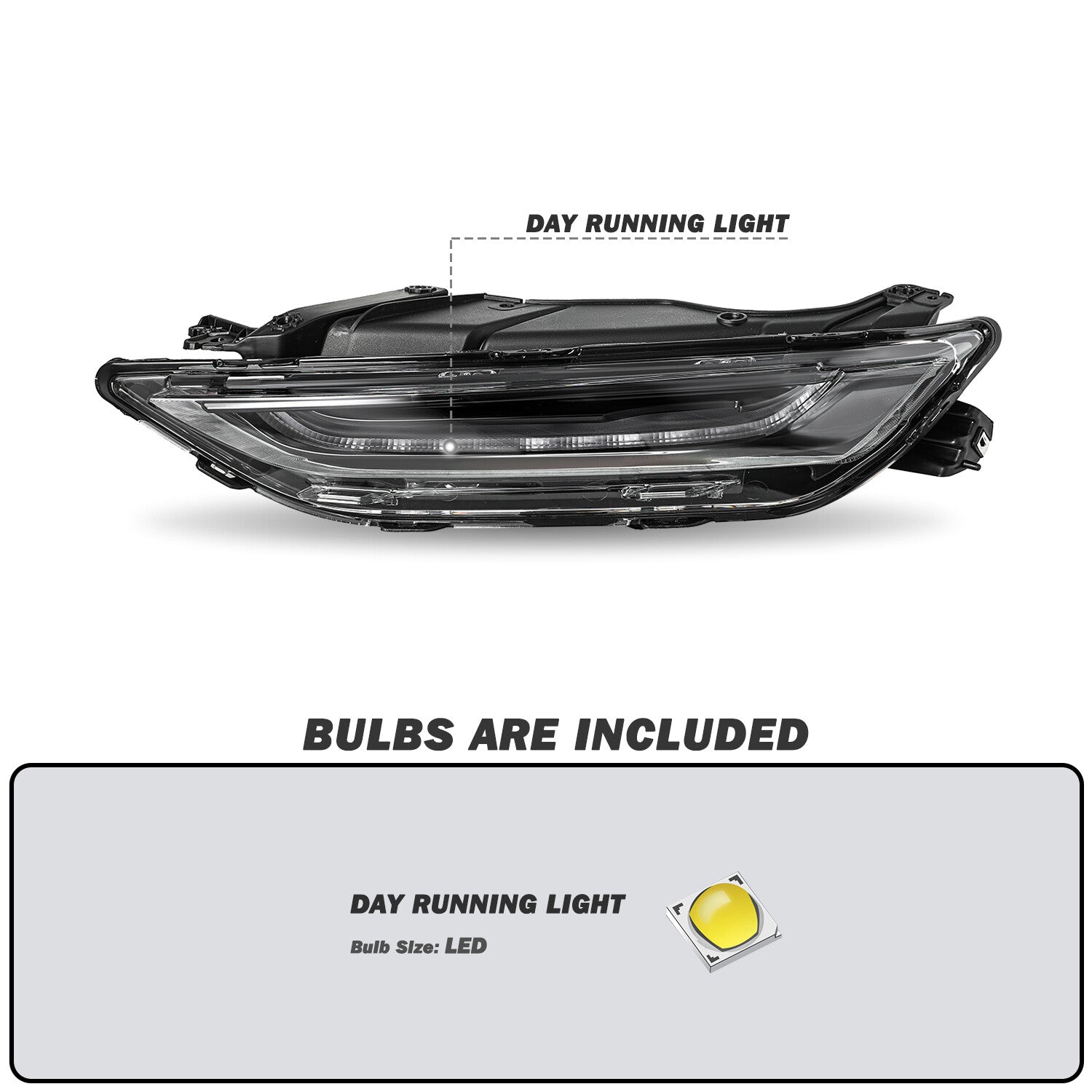 For 2019-2022 Chevy Blazer Upper Headlight Headlamp Assembly w/LED DRL Left Side