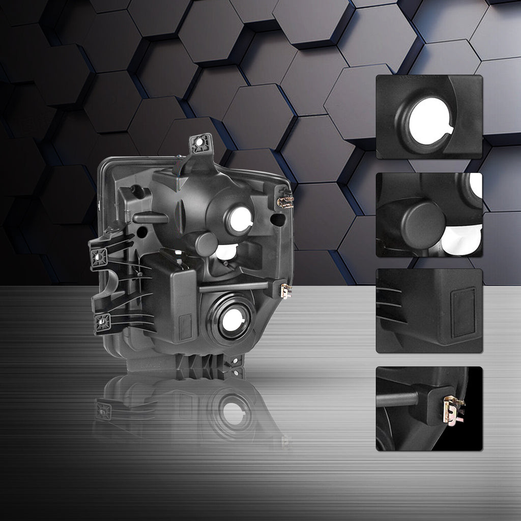 For 2008-2010 Ford F250 F350 F450 SuperDuty Pickup Chrome Headlights W/bulbs