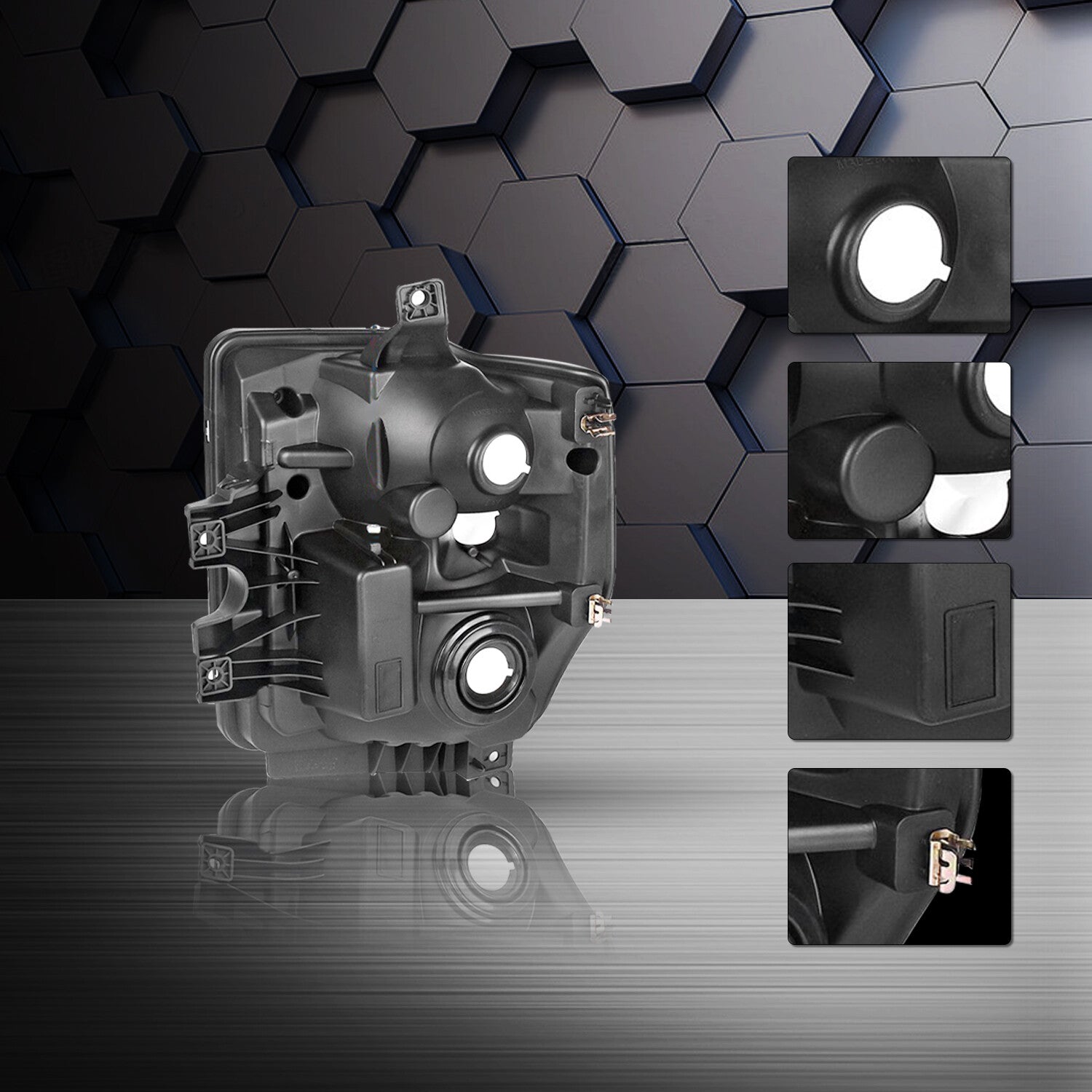 For 2008-2010 Ford F250 F350 F450 SuperDuty Pickup Chrome Headlights W/bulbs