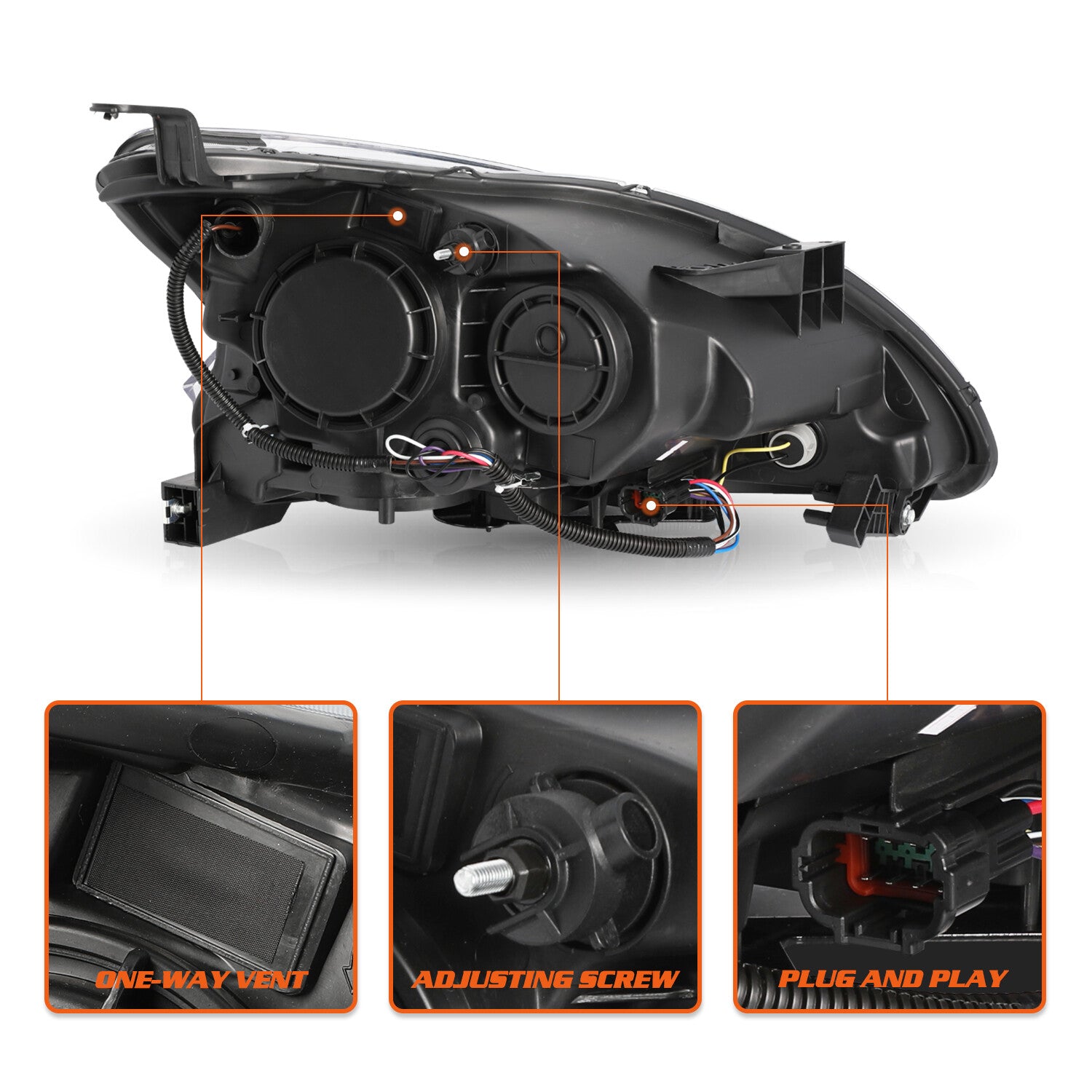 For 2013 2014 2015 Sentra Halogen Headlights w/LED DRL Replacement Left+Right