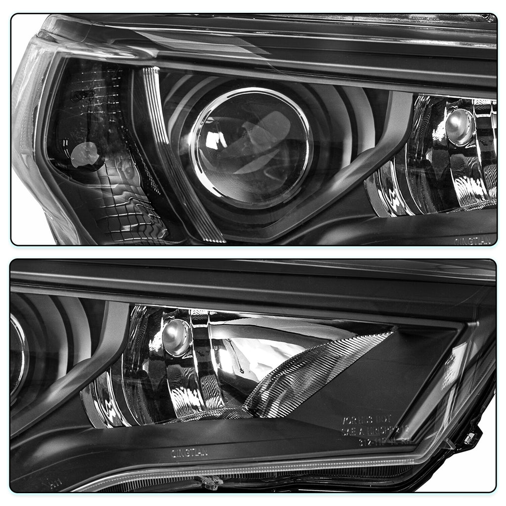 For 2014-2020 Toyota 4Runner 4DR Black Headlights Lamps Assembly LH+RH Pair