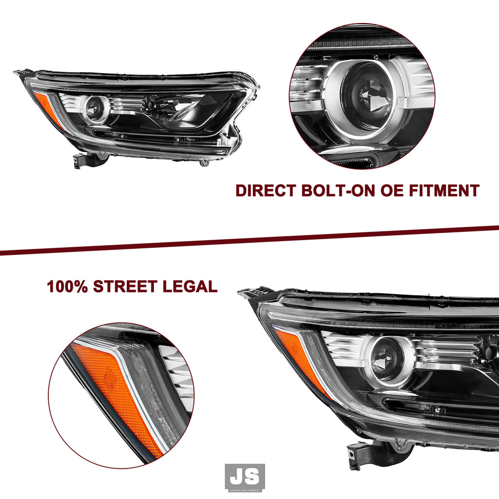 For 17-22 Honda CR-V CRV Halogen W/ LED DRL Left Driver Side Headlight