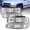 For 1999-2002 Chevy Silverado 2000-2006 Suburban Tahoe Headlights+Bumper Lamps