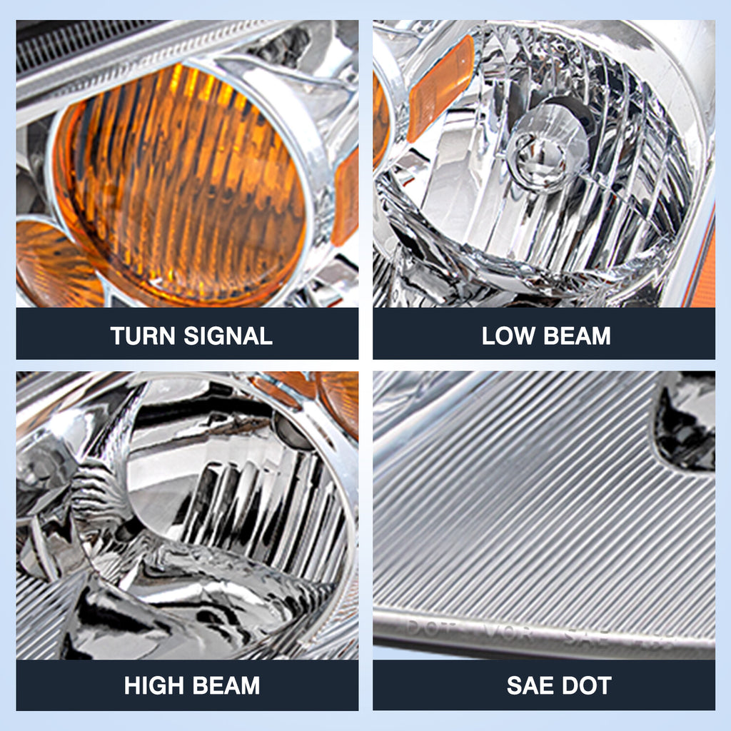 For 2002 2003 2004 Nissan Altima Sedan Halogen Headlights Headlamps w/Bulbs Pair