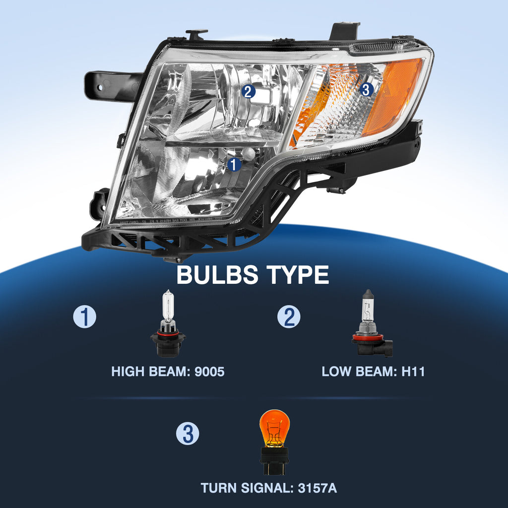 For 2007-2010 Ford Edge SE SEL Headlight Headlamp Pair Left+Right Set