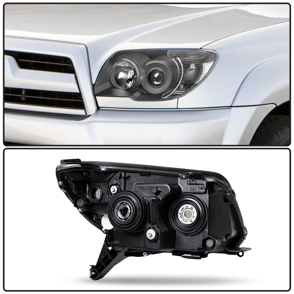 For 2006 2007 2008 2009 Toyota 4Runner Black Headlights Clear Corner Lamps Pair