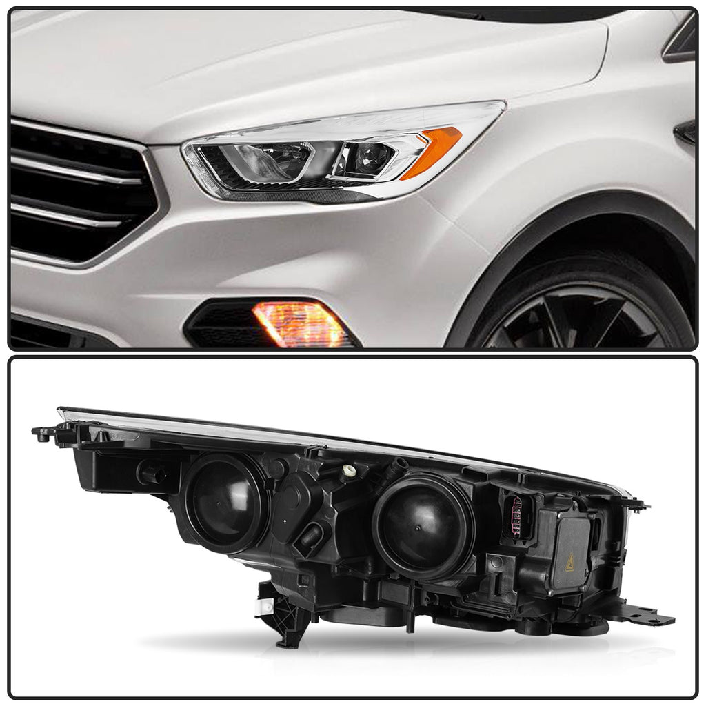 For 2017 2018 2019 Ford Escape Halogen w/ LED DRL Left Driver Headlight Headlamp