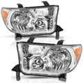 Amber Corner Chrome Headlights Fit For 2007-2013 Toyota Tundra 2008-2017 Sequoia