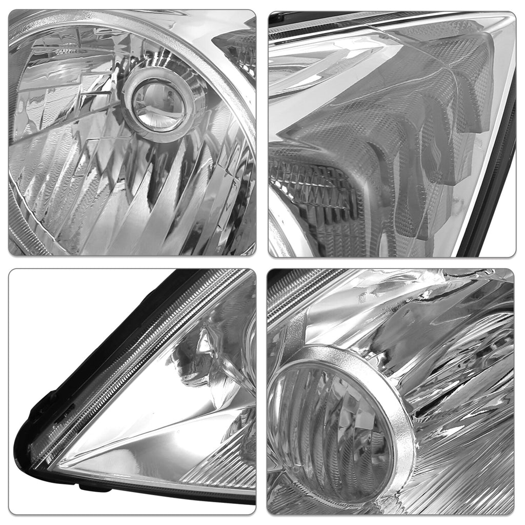 For 2007-2011 Honda CRV CR-V 4Dr Sedan Chrome Headlights Clear Corner Pair L+R