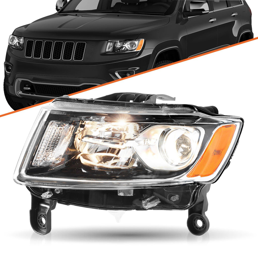 Left Driver Headlight For Jeep Grand Cherokee 2014-16 Halogen HeadLamp Assembly