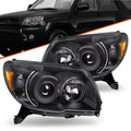 For 2006 2007 2008 2009 Toyota 4Runner Black Amber Corner Headlights Lamps Pair
