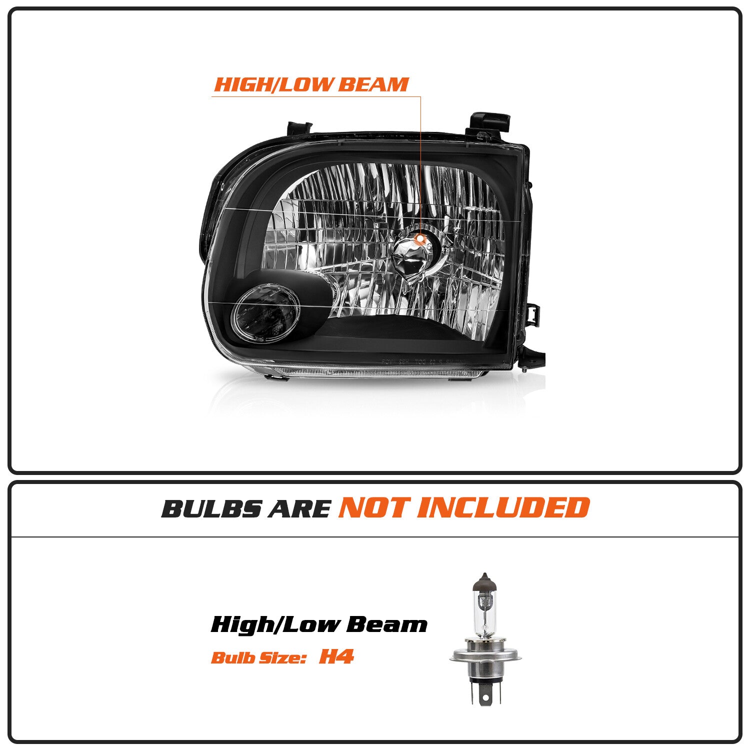 Headlights For 2005-2006 Toyota Tundra Double Cab 05-07 Sequoia Headlamps Black