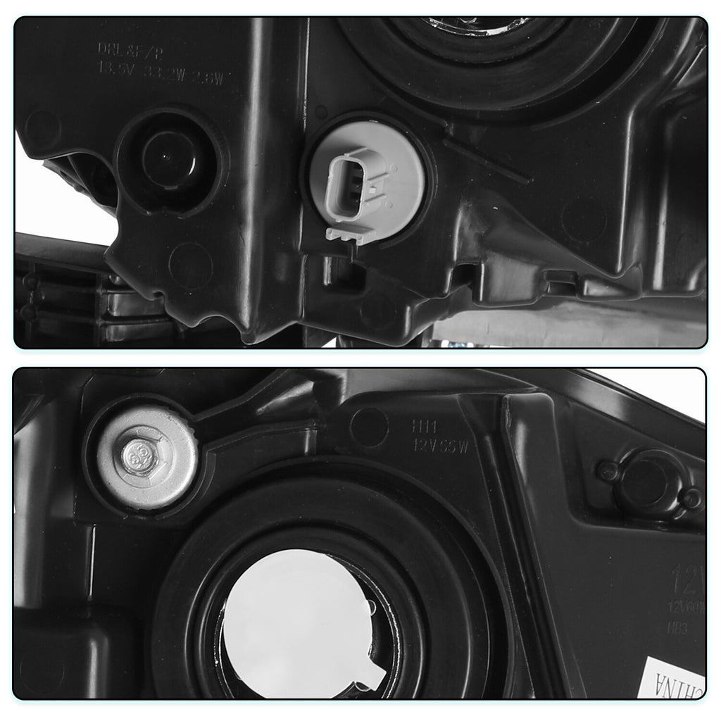 For 2016-2017 Honda Accord Sedan Halogen w/ LED DRL 2Pcs Headlights Assembly L+R