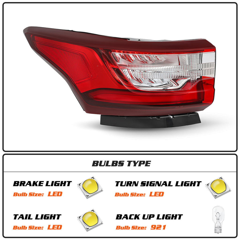 For 2018 2019 2020 Chevrolet Traverse LED Tail Light Lamp Driver Left Side